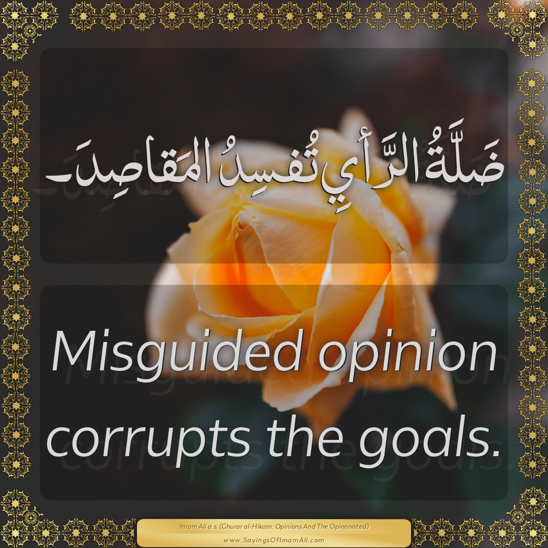 Misguided opinion corrupts the goals.